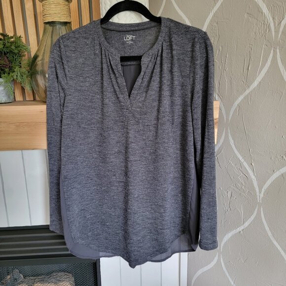 Loft Long Sleeve Split-neck Pullover - Picture 1 of 4